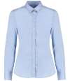 K782 KK782 Kustom Kit Ladies Long Sleeve Tailored Stretch Oxford Shirt Light Blue colour image
